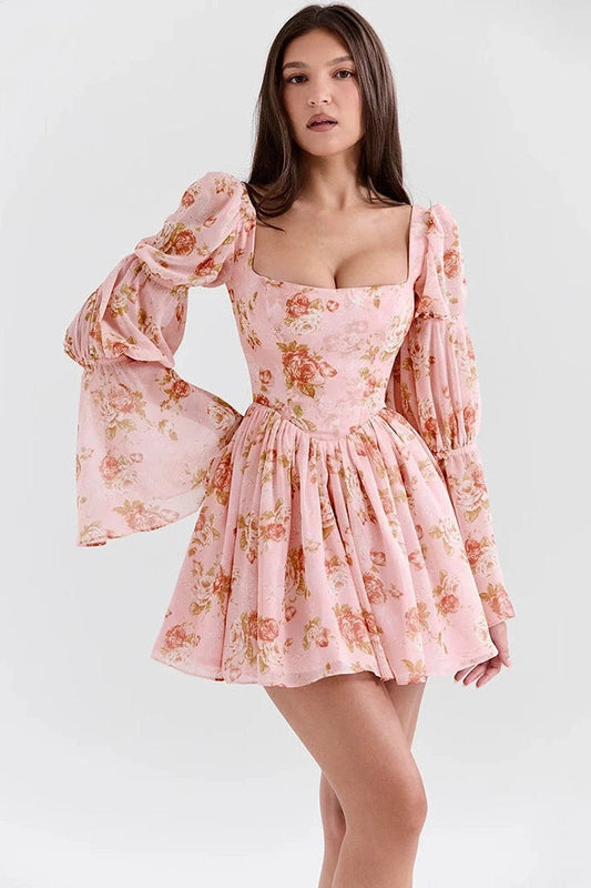 Elegant Printed Slim Bodycon Mini Dress