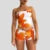 Beach Vacation Lounge Oufits 2 Pice Set Flower Print Strapless Crop Tube Tops Bandeau + Skinny Mini Skirt Wrap Bodycon Women