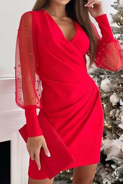 Lace Long Sleeve Mini Dress