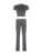 Gray Solid Slim Basic Sports Sexy 2 Pieces Yoga Sets Women O Neck Short Sleeve Tee & Chic Low Waist Skinny Pants Tracksuit S-XL