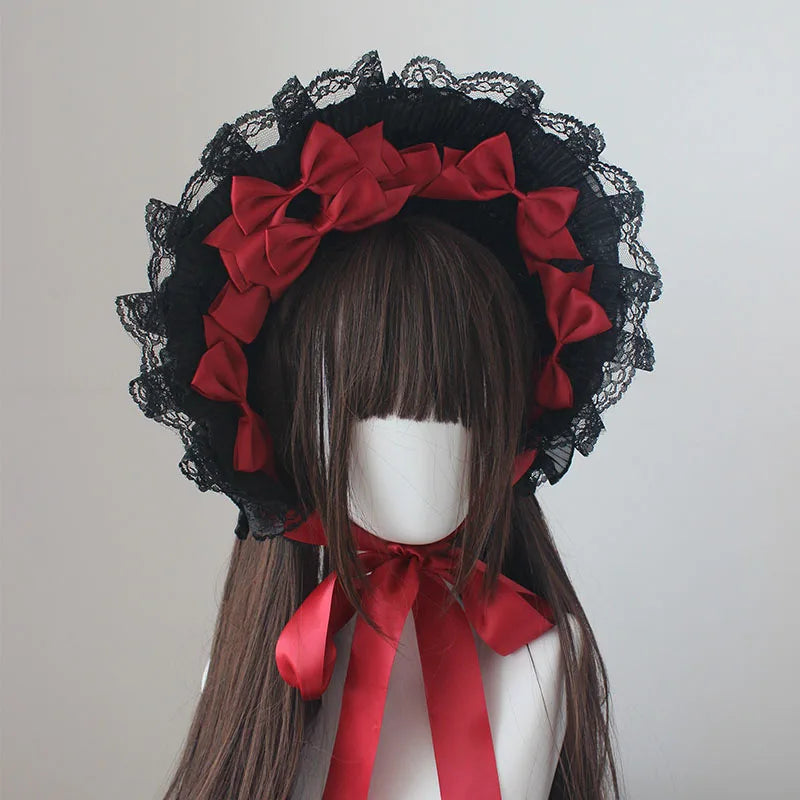 Diablo Kills Gothic Lolita Flat Bonnet Hat