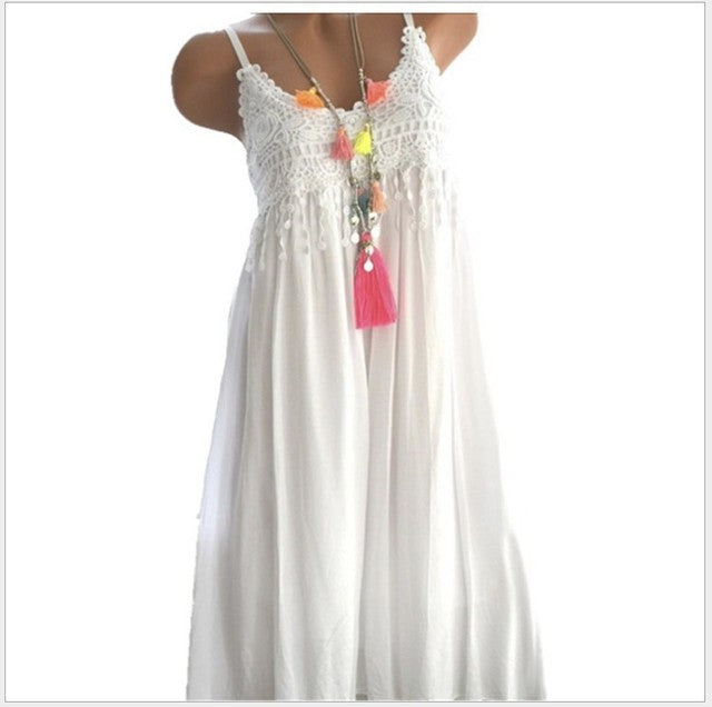 Solid Color Spaghetti Strap Dresses Women Sexy V-neck Lace Edge Patchwork Mini Dress Lady Trendy Streetwear Vestidos Summer New
