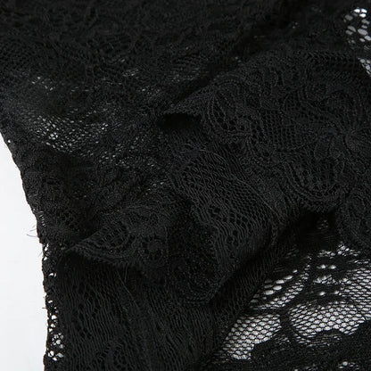 Lace Patchwork Halter Corset