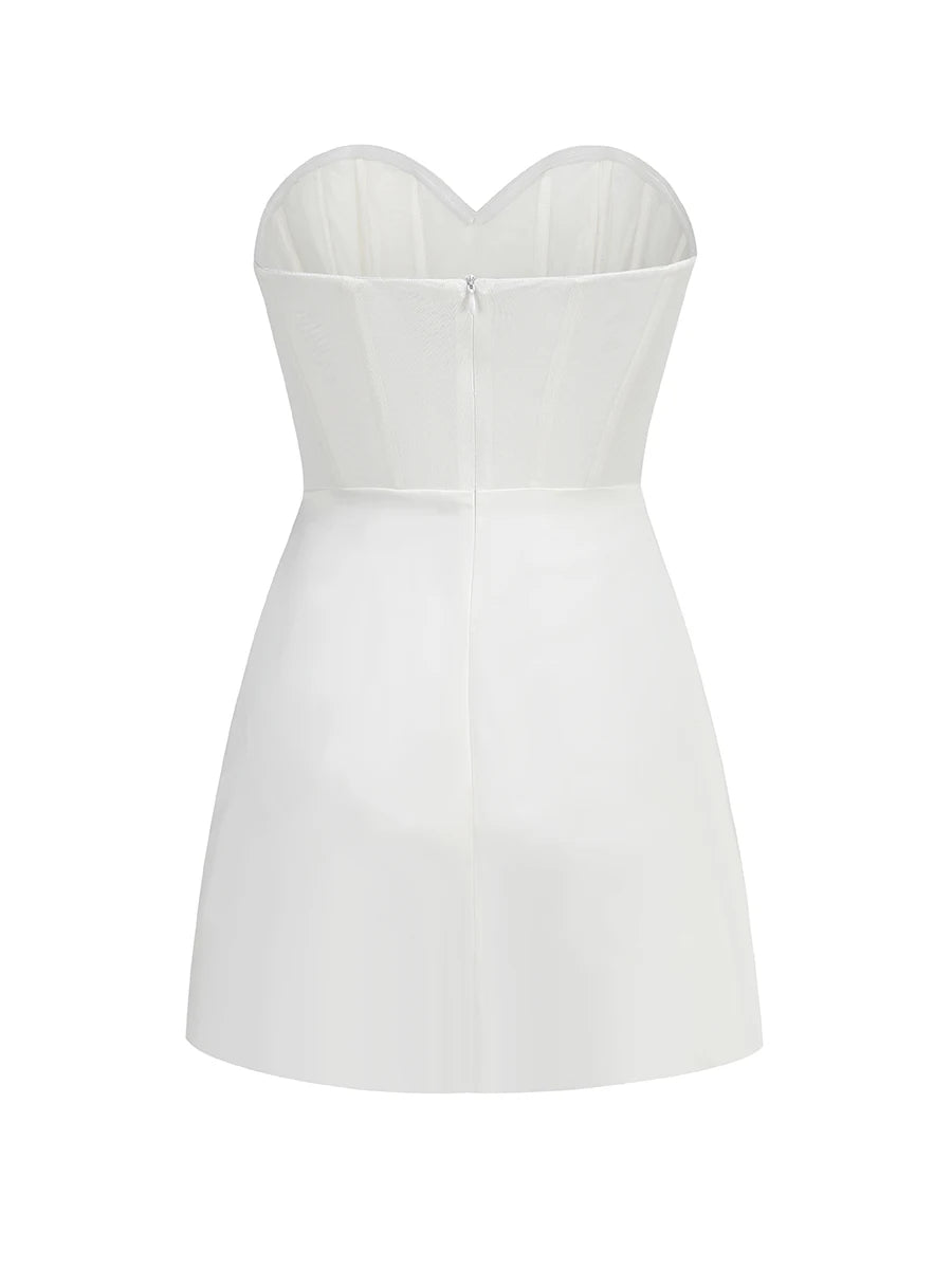 Ellora Satin Strapless Corset Heart Dress