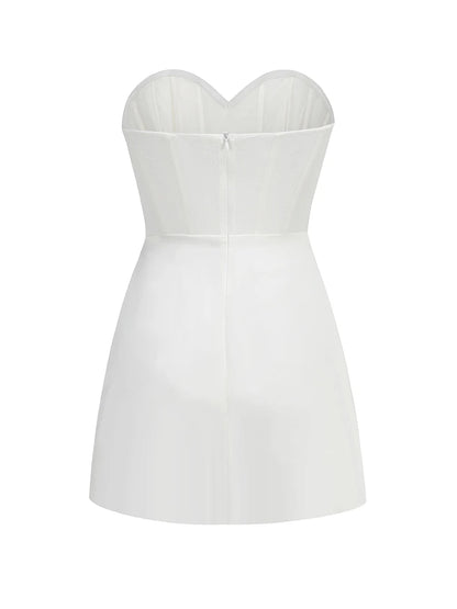 Ellora Satin Strapless Corset Heart Dress