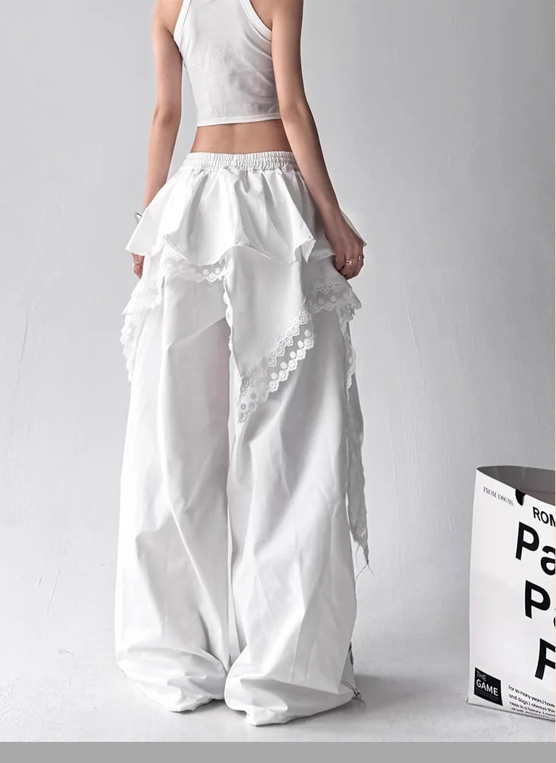 Lace Patchwork Cargo Pants