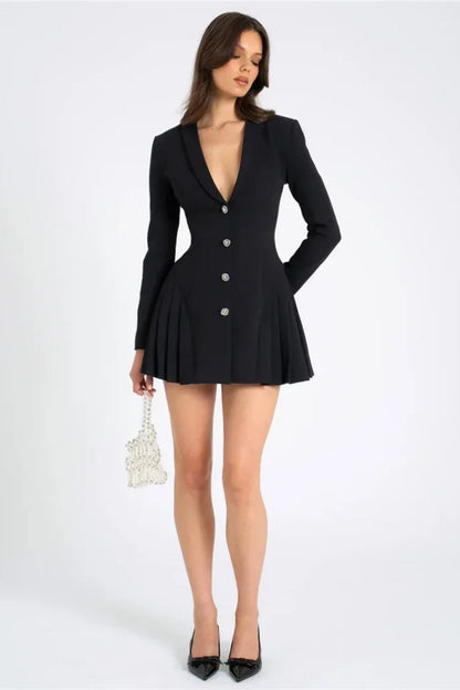Vestido mini blazer negro Ria
