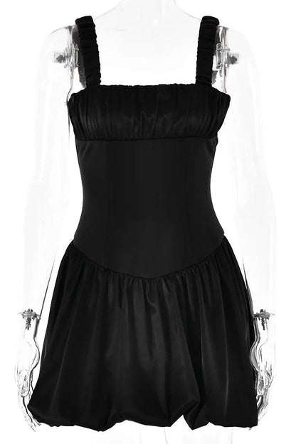 Sleeveless Pleated Zipper Mini Dress