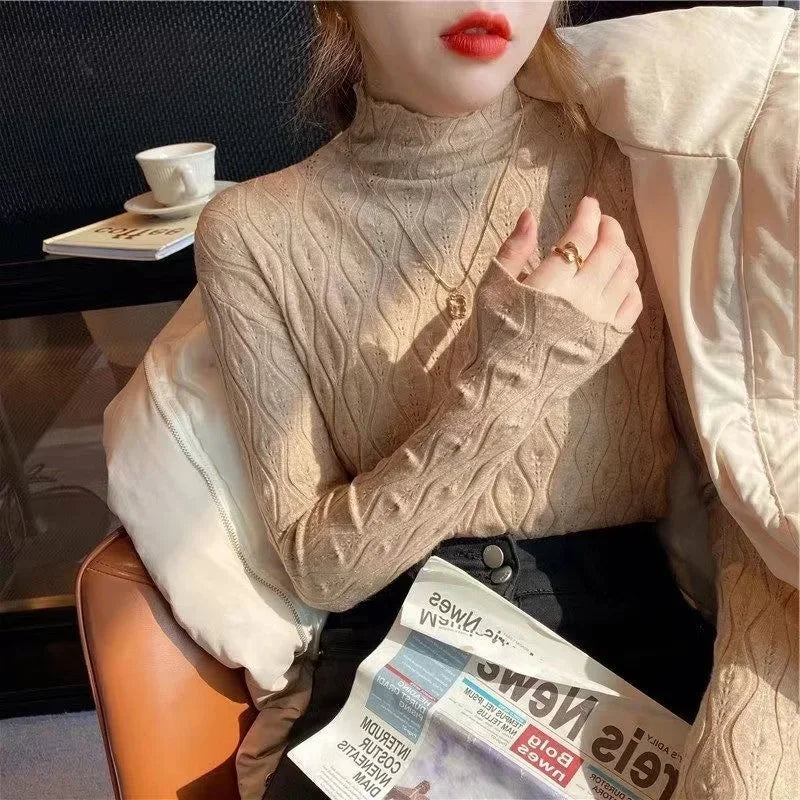 New Faux Cashmere Turtleneck Women Sweaters Autumn Winter Warm Pullover Slim Tops Knitted Sweater Jumper Soft Pull Female