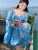 Elegant Printed Short Dresses for Women Backless Holiday Beach Style Lantern Sleeves A-line Floral Mini One Piece Vestido Mujer