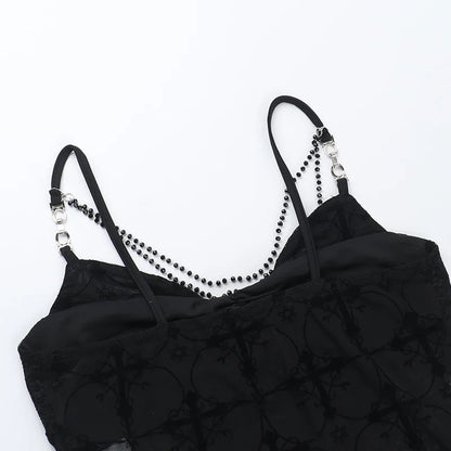 Skeleton Print Crop Corset