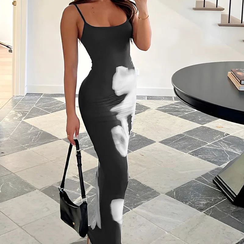 Sleeveless Straight Print Floral Dress