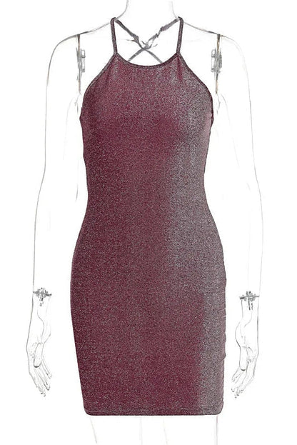 Spaghetti Strap Backless Mini Dress
