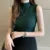 Fashion Elegant Sleeveless Knit Women Blouse Summer Solid Color Vest Casual Tops Half High Neck Shirt