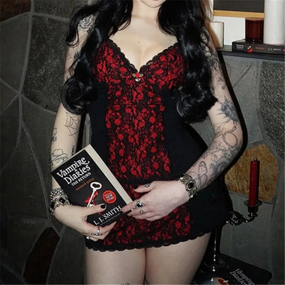 Lace Patchwork Spaghetti Strap Corset