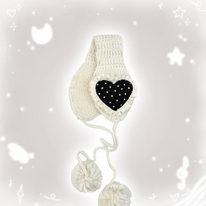 Y2K Knitted Wave Point Love Earmuff