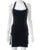 Y2K summer new solid color backless hollow hanging neck sexy spicy girl tight fitting dress