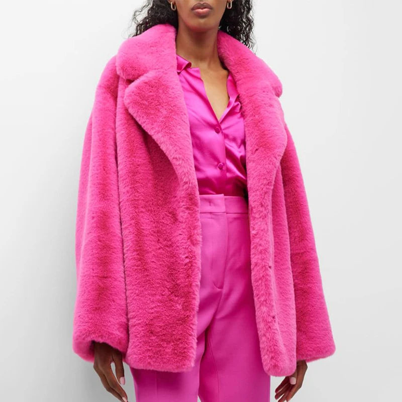 Ins Chic Brand Fashion Long Faux Rabbit Fur Coat Jacket Women Winter  Oversized Shaggy Plush Fur Coats Street Girls Overcoat