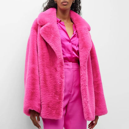Ins Chic Brand Fashion Long Faux Rabbit Fur Coat Jacket Women Winter  Oversized Shaggy Plush Fur Coats Street Girls Overcoat