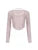 Sweet Y2K Pink Slim Long Sleeve Cropped Button T-Shirt Women Contrast Lace Patchwork Halter Tie Cute Kawaii Balletcore Clothes