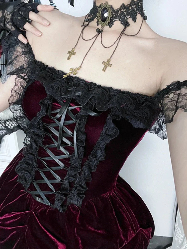 Gothic Lolita Style Midi Dress