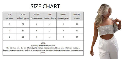 Glitter Club Crop Top Off Shoulder Tank Cami Clothing Super Short Party Night Shiny Bling Sleeveless Tube Tops Y2K