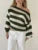 Knit Sweater Pullover Female Striped Hollow Out Loose Contrast Long Sleeve Patchwork Autumn  Knitwear Women&#8217;s Sweater