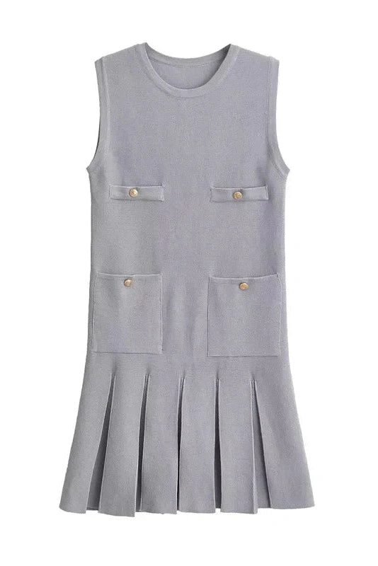Sleeveless High Waisted Mini Dress