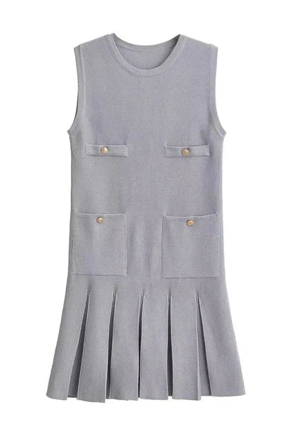 Sleeveless High Waisted Mini Dress