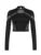 Punk Style Metal Eyelet Black Long Sleve T Shirt Women Dark Academia Mesh Patchwork Chic Tee Halloween Streetwear