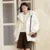 Down Jacket Women Mid-Length Loose Raglan Sleeve Simple Warm Winter Three-Defense Hooded Coat