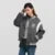 Coat Women Embroidery Patchwork Contrast Color Loose Jacket  New Winter Imitation Woolen Baseball Jacket