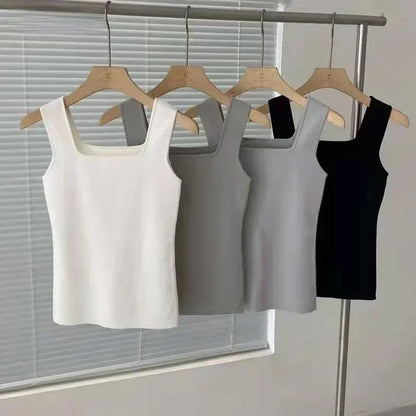 Fashion Deep Square Collar Vests  Summer New Fashion Sexy Women’s Crop Tops Sling Vest Camis
