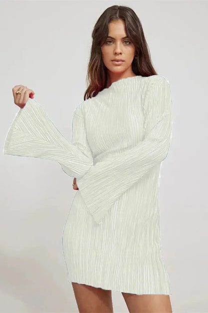 Slim Pleated Mini Dress