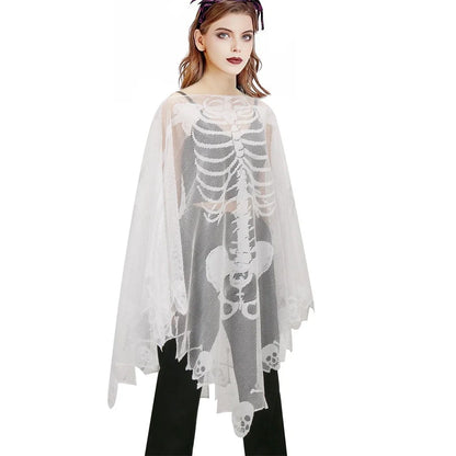 Gothic Bat Print Mesh Top