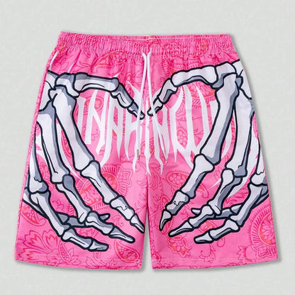 Skeleton Hand Print Shorts
