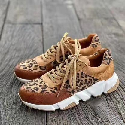Women’s Modern Leopard Print Lace Up Sneakers | Ideal for Everyday Wear