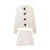 Fashion Tassel Knit Skirt Set Women Bow Buckle O-neck Long Sleeve Cardigan Sweater Mini Skirts Suit  New in Matching Outfit