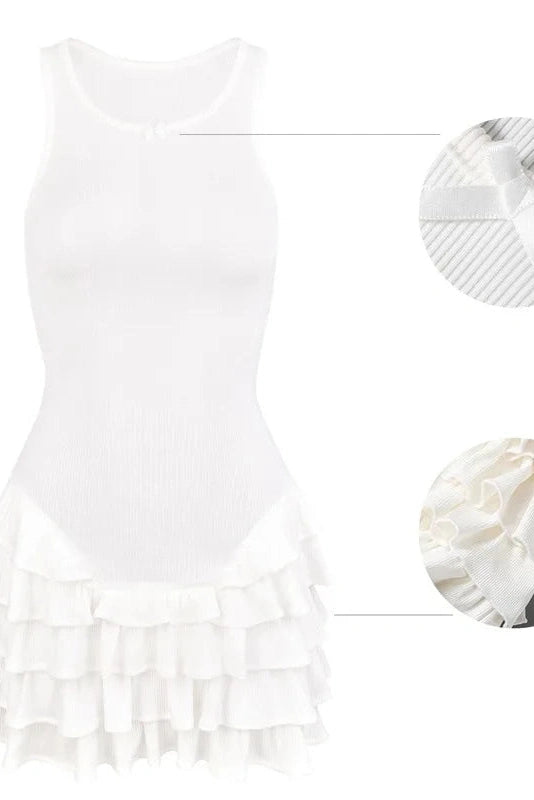 Patchwork Sleeveless Mini Dress