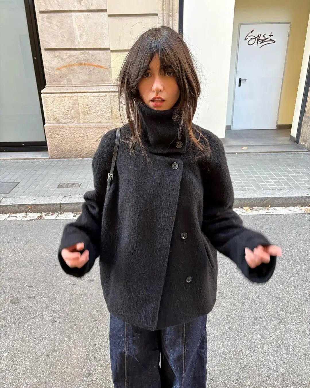 Gothic Metal Button Knitted Cardigan Sweater