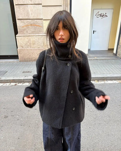 Gothic Metal Button Knitted Cardigan Sweater