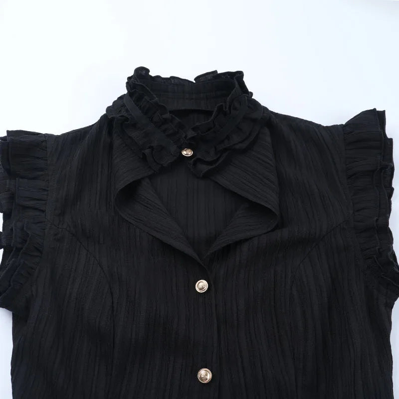 Single Breasted Sleeveless Blouse