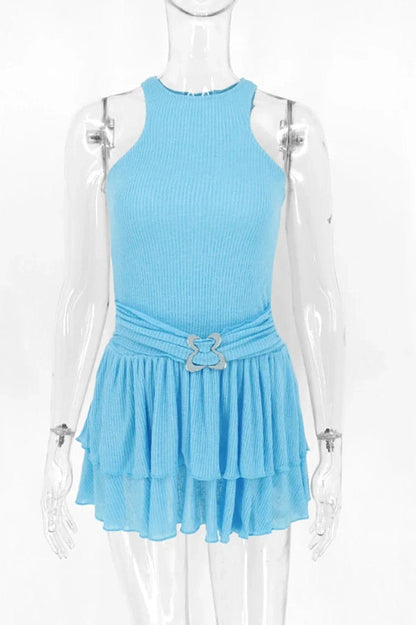 Sleek Sleeveless High Waist Mini Dress