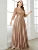 Crew neck long sleeve sequin patchwork satin long gown ball dress Party dress Bridesmaid dress