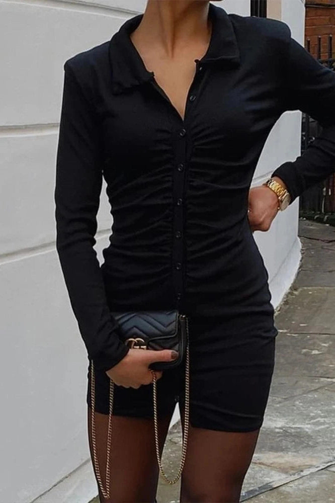 Elegant Long Sleeve Bodycon Mini Dress