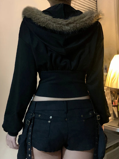Fashion Slim Fit Faux Collar Hooded Women’s Coat Simple Basic Zipper Long Sleeve Jackets Autumn Winter Trendy