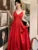 Sexy Spaghetti Strap Evening Party Dress V-neck A-line Solid Vintage Long Dresses for Women Wedding Prom Robe One Piece Vestidos