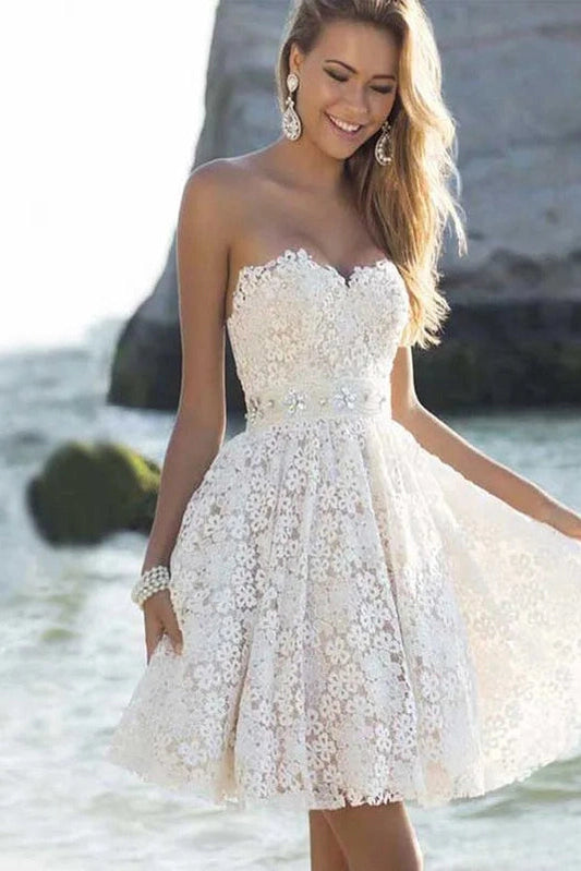 Patchwork Lace Slim Sleeveless Mini Dress
