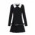 Korean Fashion Knitted Short Dresses for Women Autumn New Patchwork Long Sleeve Pleated A-line Y2K Sexy Party Dress with Belt