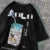 Cute Japanese Cat Print Oversized T-shirt Women Men Short Sleeve Loose Casual Tee Shirt Streetwear Tops Cotton Harajuku Clothing